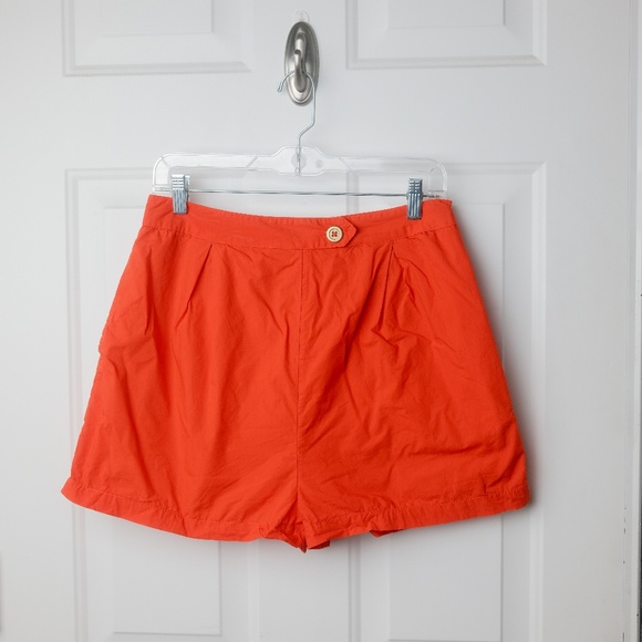 Maeve Pants - Maeve by Anthropologie Women’s Size 8 Small Orange Pleated Poplin Shorts